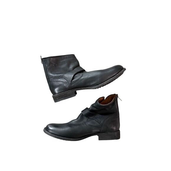 New Frye Womens Black Tyler Engineer Leather Ankle Boots Size 8.5 - Picture 1 of 8
